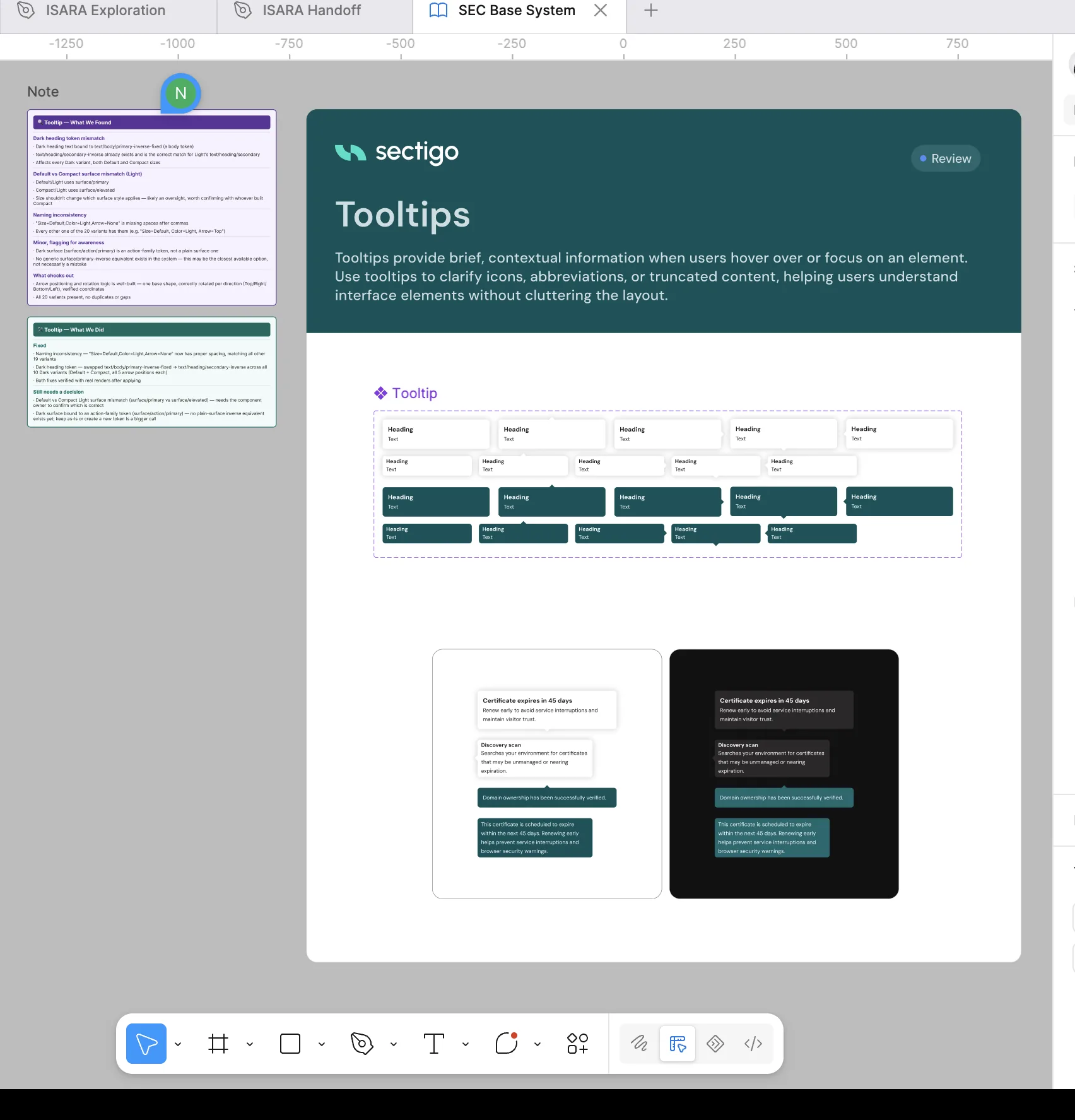 Tooltip component documentation with anatomy, variants, and contextual examples